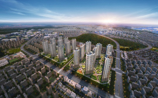 고덕신도시 제일풍경채 3차 센텀 광역조감도. <제일건설 제공>